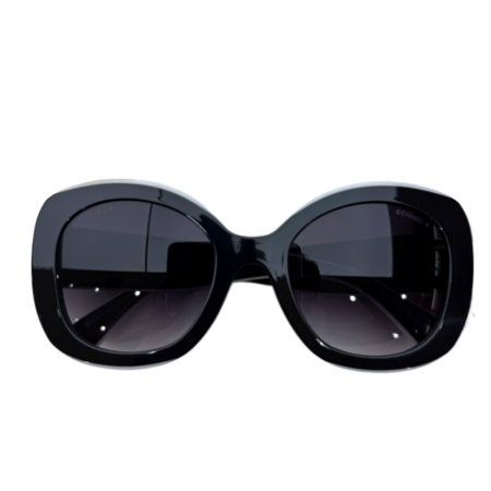Chanel 71414a Black Square Frame Logo Sunglasses