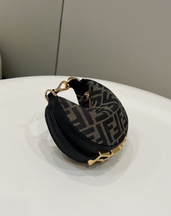 Fendi Nano Fendigraphy coffee Brown leather Charm 80056S
