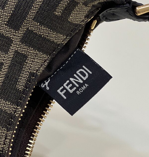 Fendi Nano Fendigraphy coffee Brown leather Charm 80056S