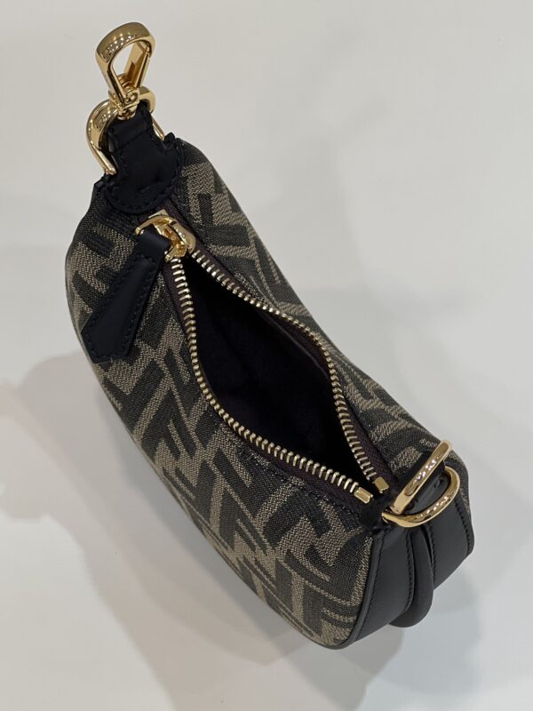 Fendi Nano Fendigraphy coffee Brown leather Charm 80056S