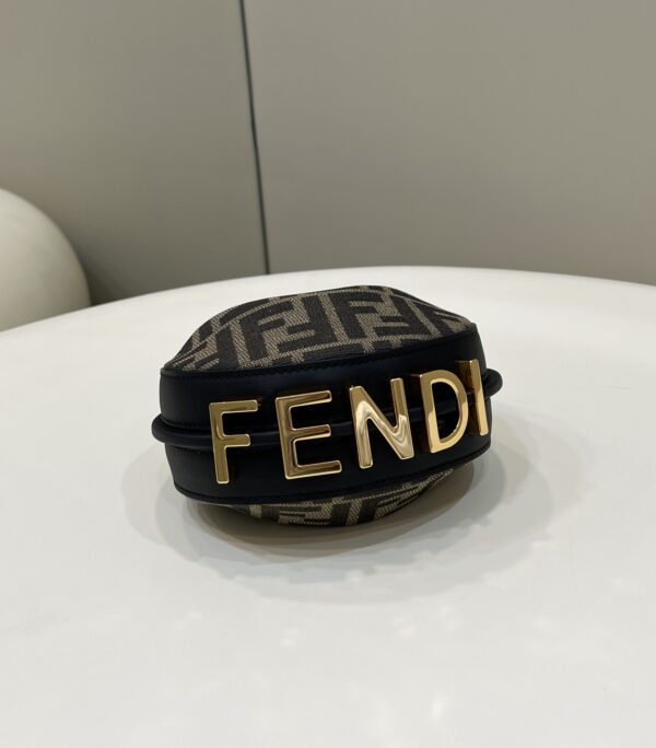 Fendi Nano Fendigraphy coffee Brown leather Charm 80056S